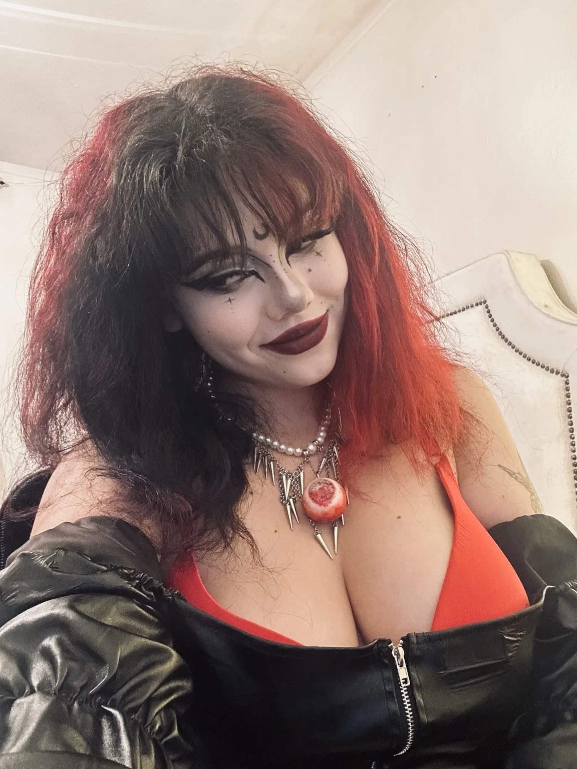 Black and red gothic fashion portrait